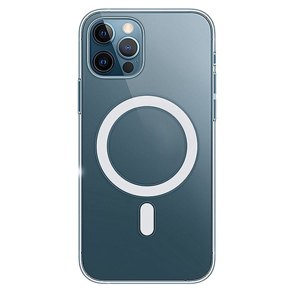 Magnetisk gennemsigtigt mobilcover til iPhone 14 6,1 tommer med MagSafe-kompatibelt design i akryl + TPU-hybrid