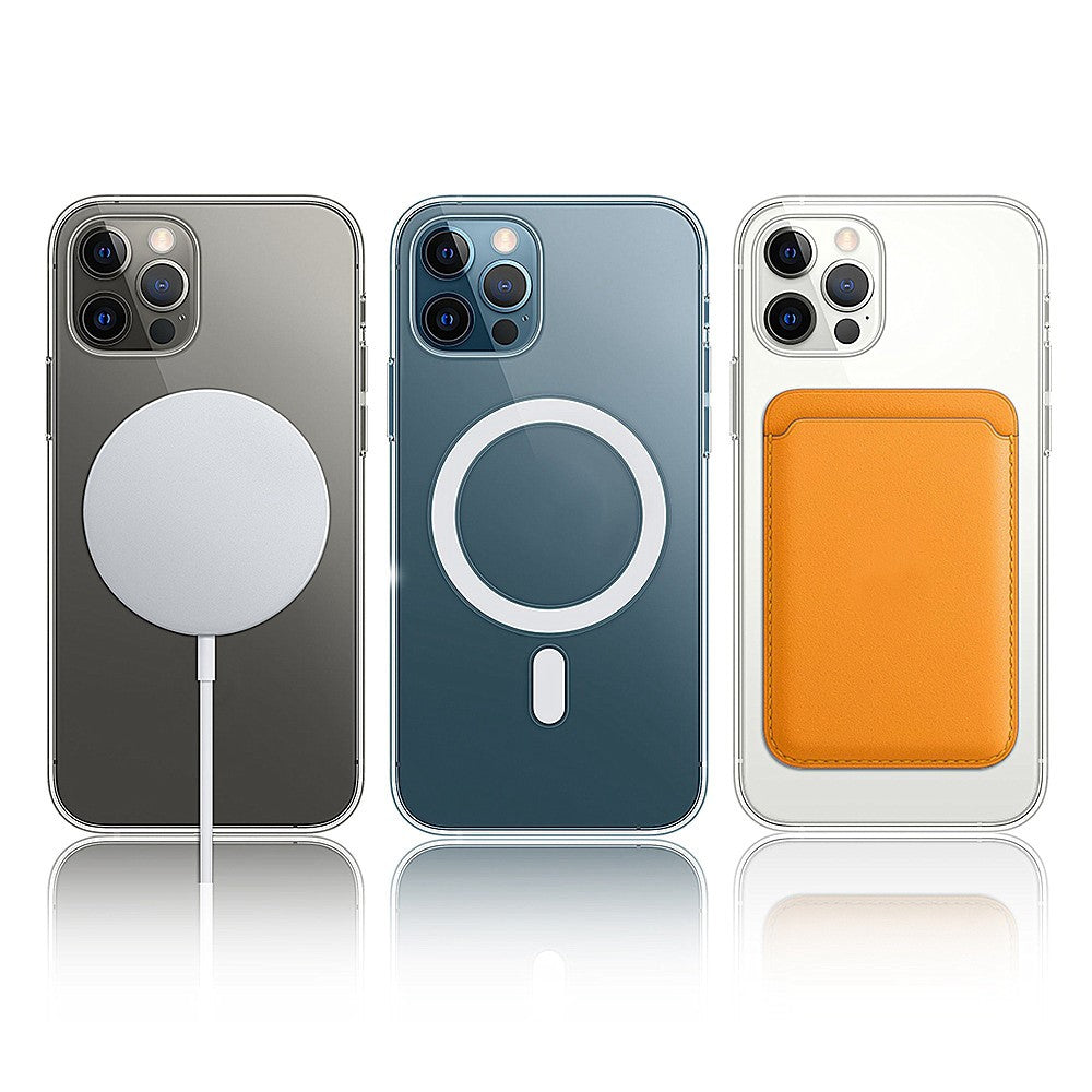 Magnetisk gennemsigtigt mobilcover til iPhone 14 6,1 tommer med MagSafe-kompatibelt design i akryl + TPU-hybrid