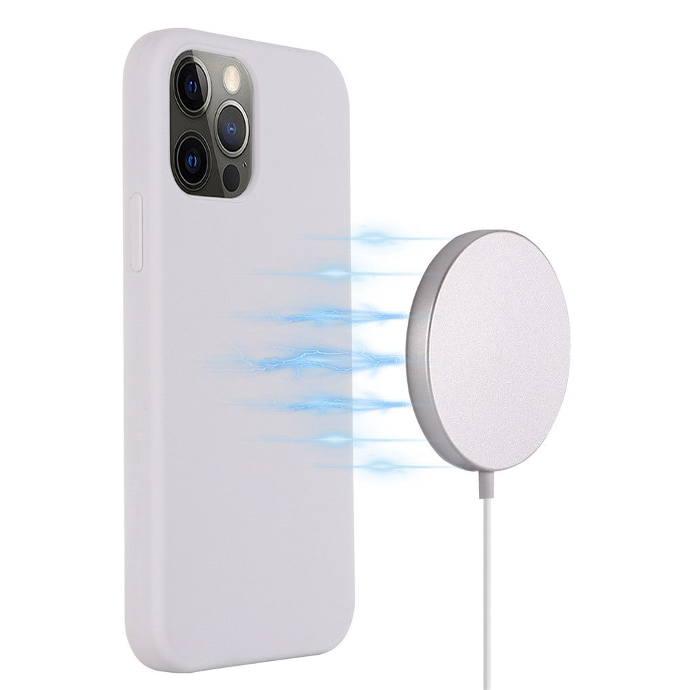For iPhone 14 Pro 6.1 inch Liquid Silicone Back Cover Compatible with MagSafe Wireless Charging Anti-scratch Phone Case