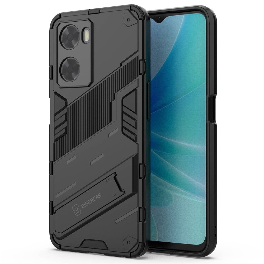 For Oppo A57 4G / A57s 4G Combo PC+TPU Back Case Hands-Free Kickstand Shock-Absorption Cover