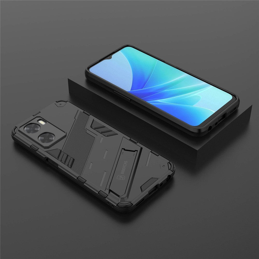 For Oppo A57 4G / A57s 4G Combo PC+TPU Back Case Hands-Free Kickstand Shock-Absorption Cover
