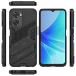 For Oppo A57 4G / A57s 4G Combo PC+TPU Back Case Hands-Free Kickstand Shock-Absorption Cover