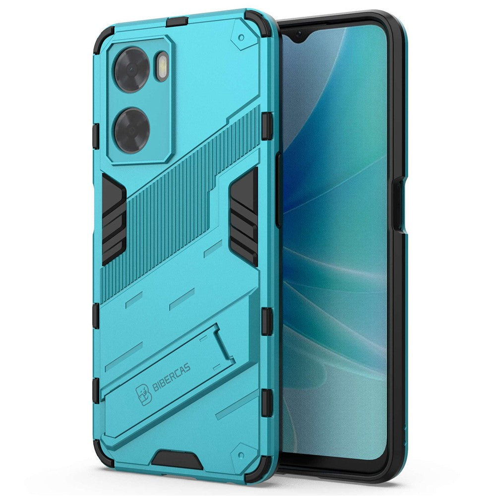 For Oppo A57 4G / A57s 4G Combo PC+TPU Back Case Hands-Free Kickstand Shock-Absorption Cover