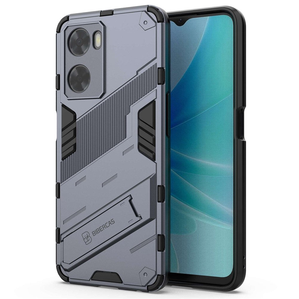 For Oppo A57 4G / A57s 4G Combo PC+TPU Back Case Hands-Free Kickstand Shock-Absorption Cover
