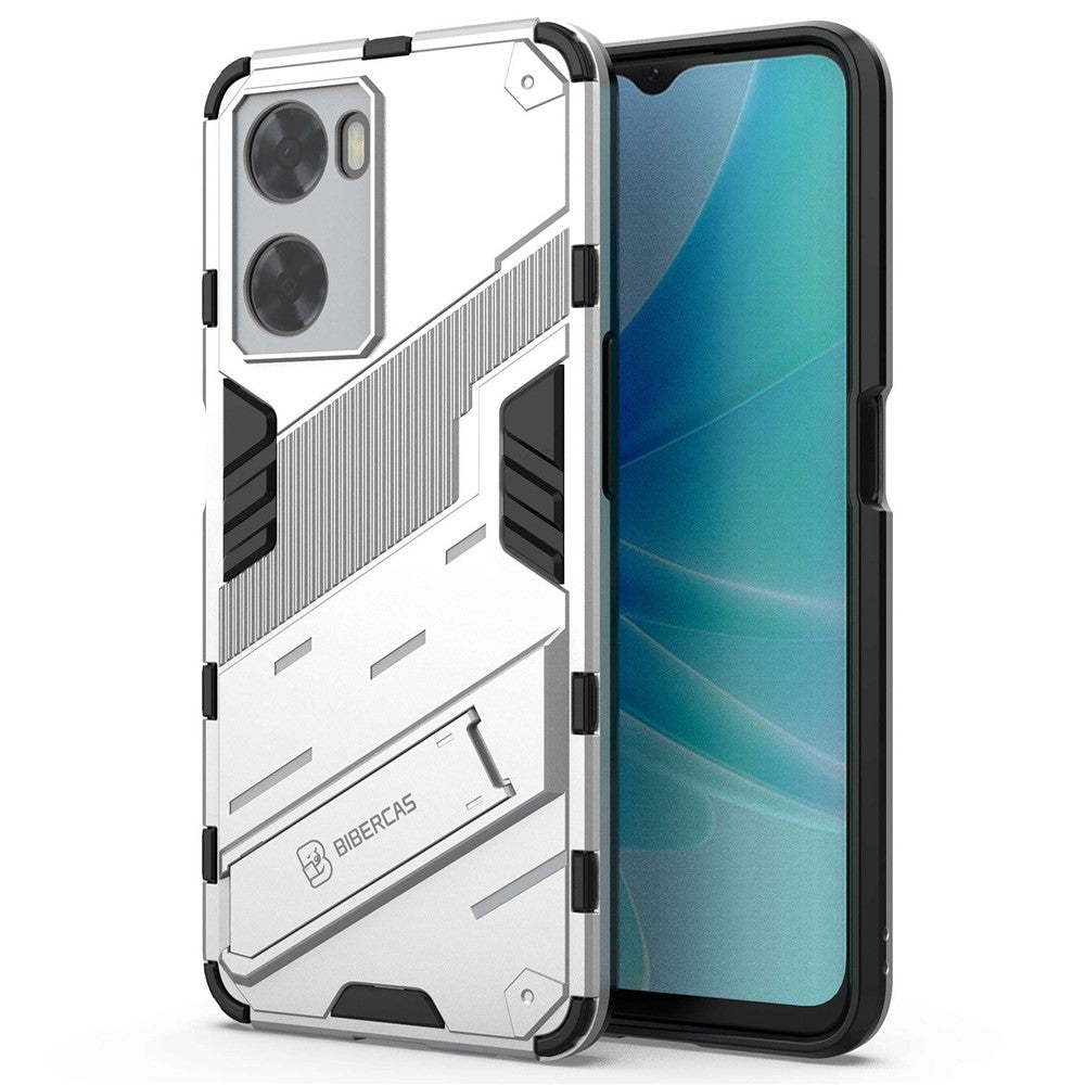 For Oppo A57 4G / A57s 4G Combo PC+TPU Back Case Hands-Free Kickstand Shock-Absorption Cover