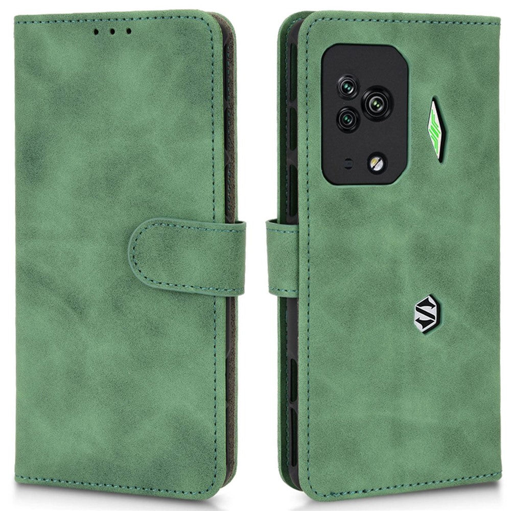 For Xiaomi Black Shark 5 Pro Skin-Touch Feeling Phone Case PU Leather Magnetic Clasp Stand Wallet Cover