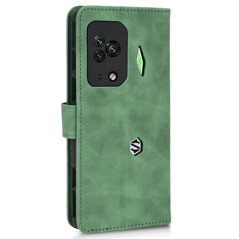 For Xiaomi Black Shark 5 Pro Skin-Touch Feeling Phone Case PU Leather Magnetic Clasp Stand Wallet Cover