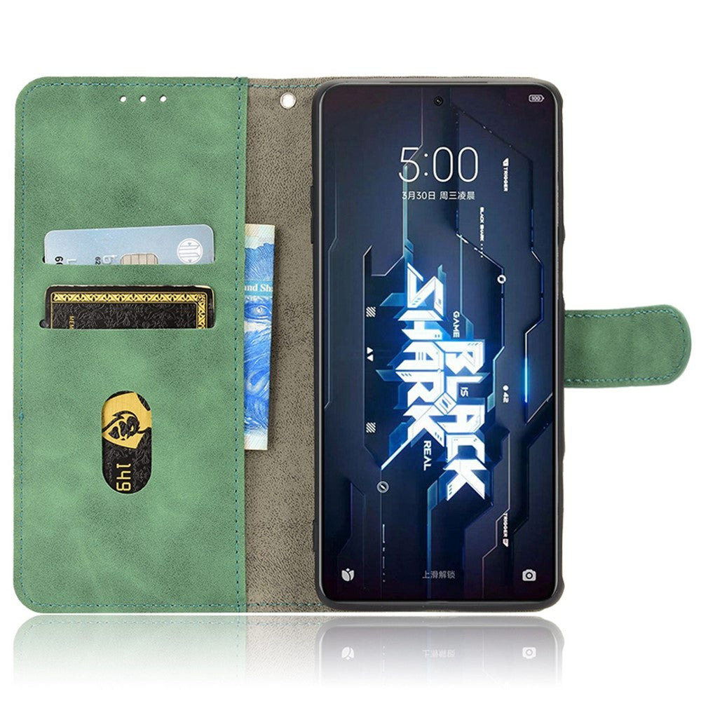 For Xiaomi Black Shark 5 Pro Skin-Touch Feeling Phone Case PU Leather Magnetic Clasp Stand Wallet Cover