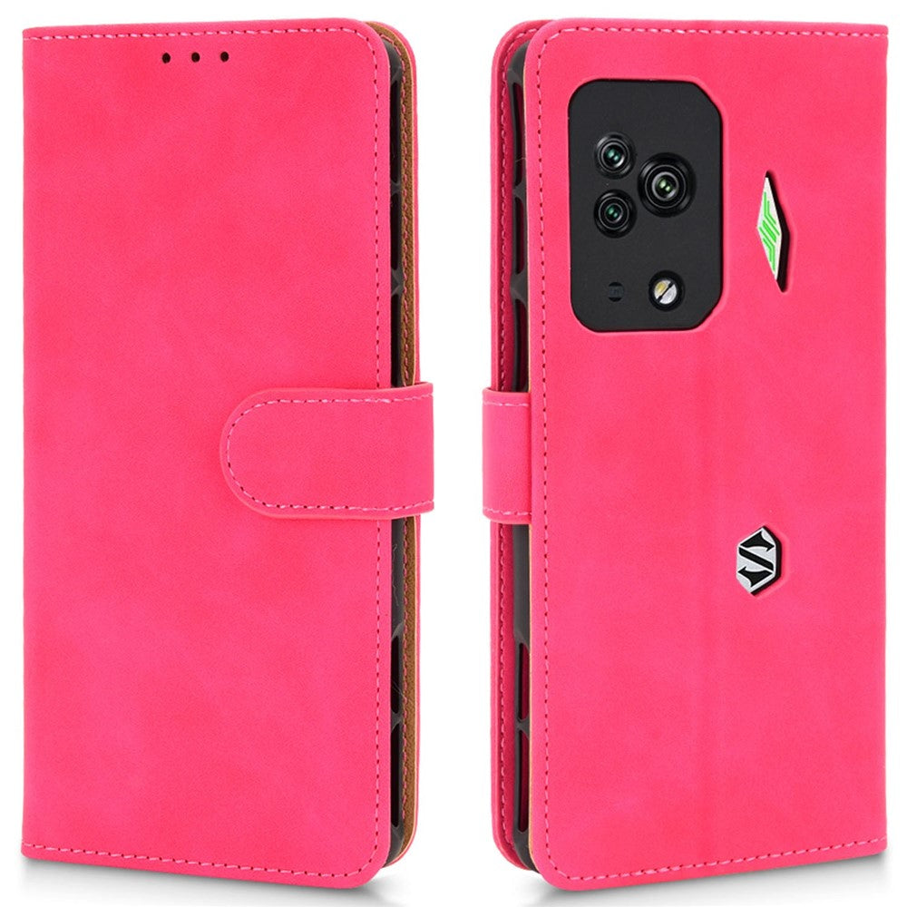 For Xiaomi Black Shark 5 Pro Skin-Touch Feeling Phone Case PU Leather Magnetic Clasp Stand Wallet Cover