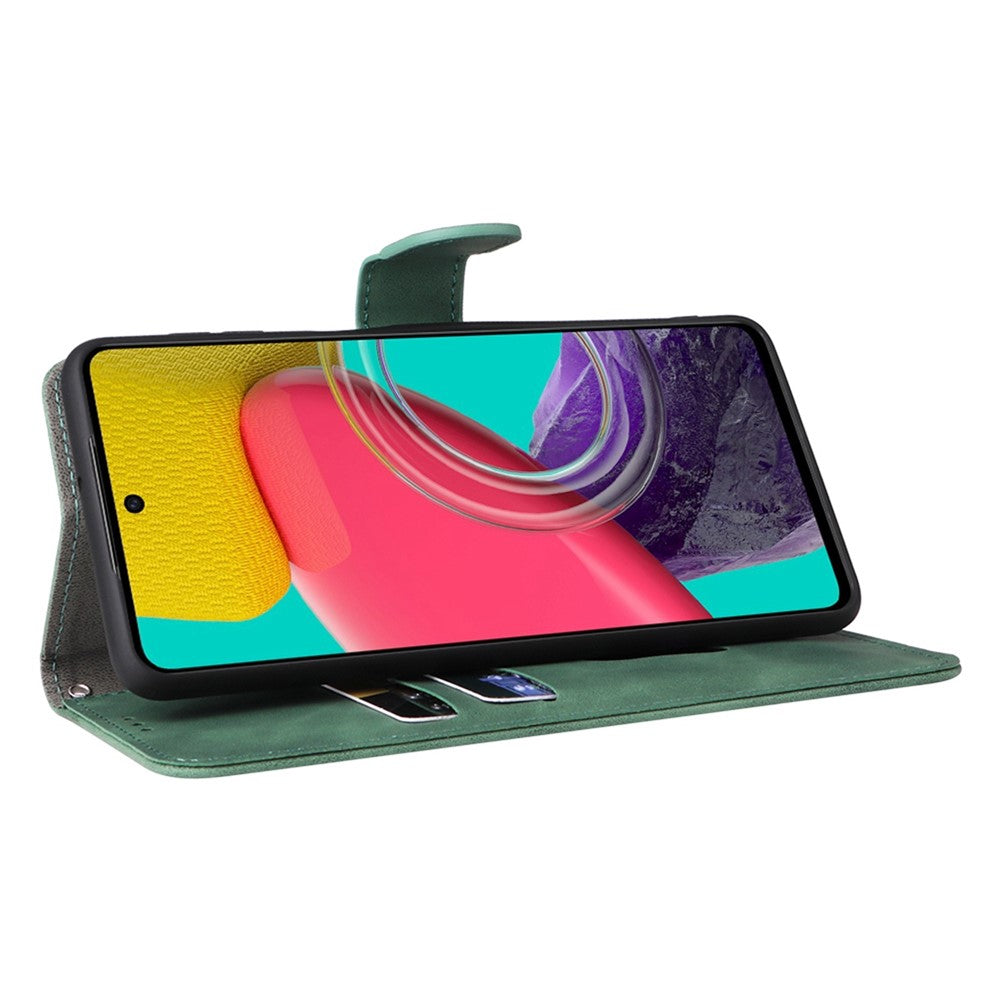 For Samsung Galaxy M53 5G Drop Proof Folio Flip Stand Wallet PU Leather Case Skin-Touch Feeling Protective Cover