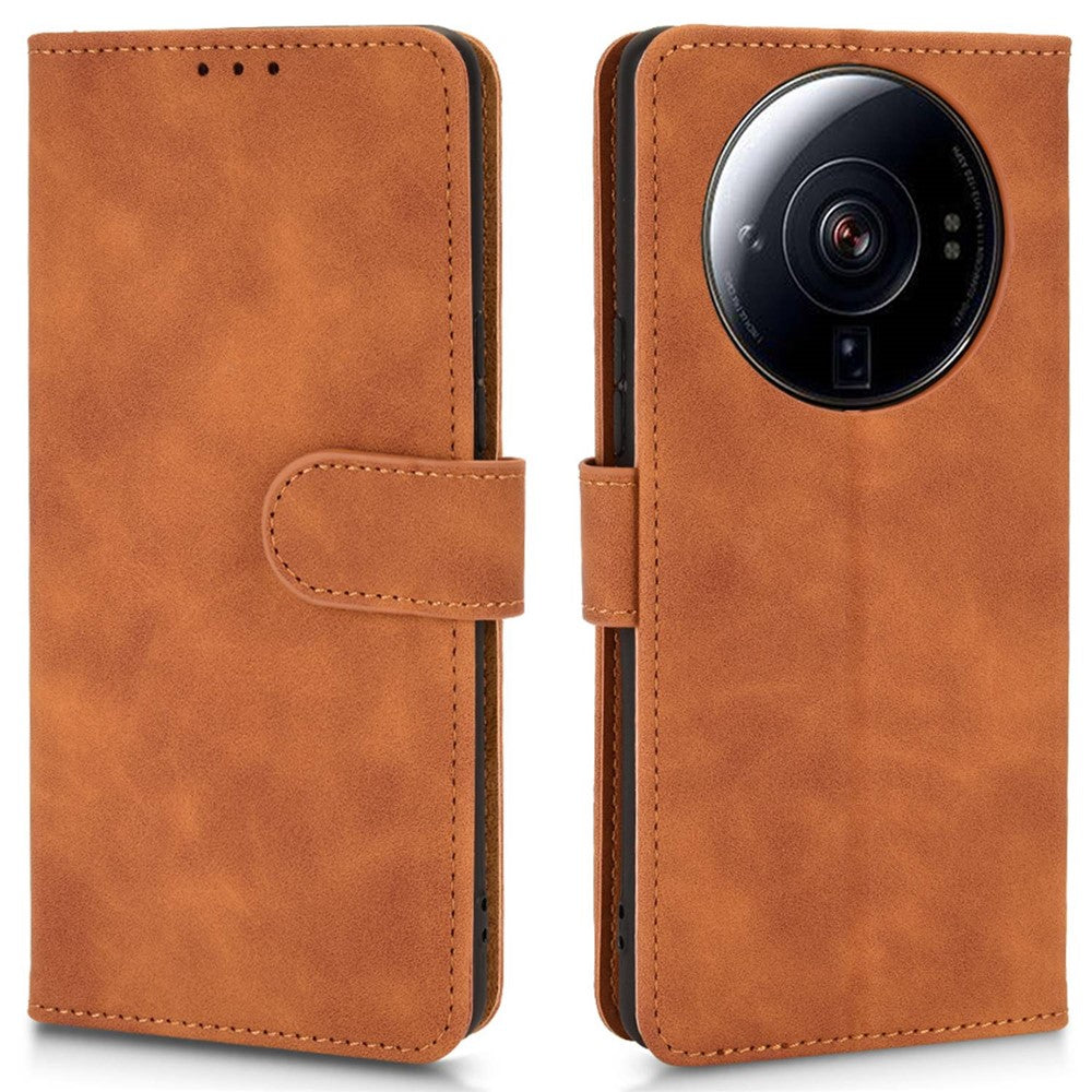For Xiaomi 12S Ultra 5G Folio Flip Stand Wallet PU Leather Case Skin-Touch Feeling Protective Cover