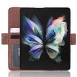 Samsung Galaxy Z Fold4 5G velbeskyttende stødsikkert mobilskal med penneholder, PU-læder + TPU, flere kortlommer, design som tegnebogsetui