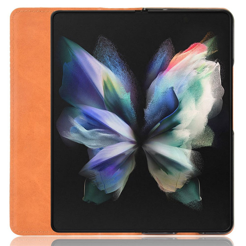 For Samsung Galaxy Z Fold4 5G Shockproof Retro Texture Phone Flip Leather Case Wallet Stand Magnetic Auto Closure Wear-resistant Phone Cover