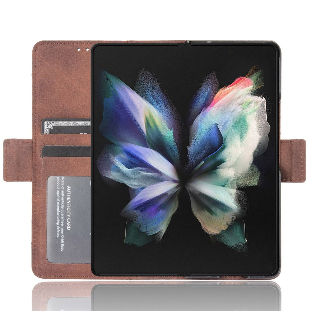 Multiple Card Slots Phone Case for Samsung Galaxy Z Fold4 5G, PU Leather Folio Flip Cover with Wallet / Stand