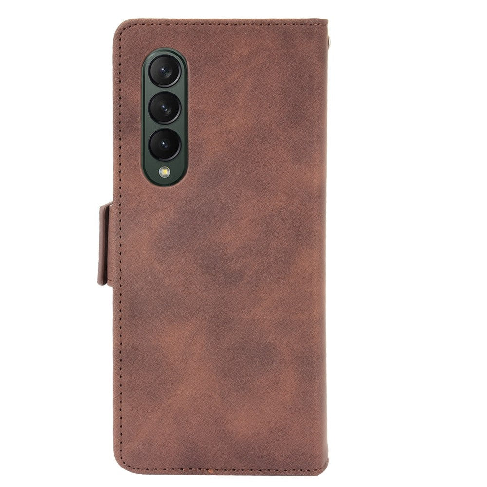 Multiple Card Slots Phone Case for Samsung Galaxy Z Fold4 5G, PU Leather Folio Flip Cover with Wallet / Stand