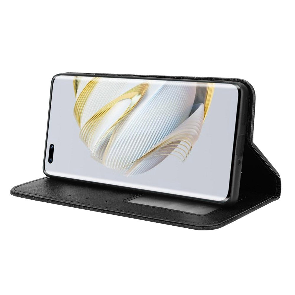 Retro PU Leather Anti-dust Wallet Case for Huawei nova 10 Pro 4G, Magnetic Stand Function Flip Auto Closing Phone Cover