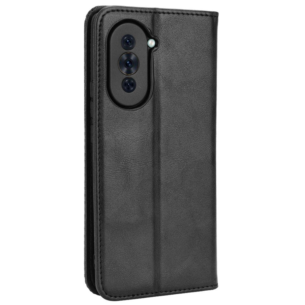 Retro PU Leather Anti-dust Wallet Case for Huawei nova 10 Pro 4G, Magnetic Stand Function Flip Auto Closing Phone Cover
