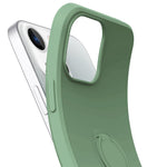 For iPhone 14 Plus 6.7 inch Easy Grip Ring Kickstand Liquid Silicone Phone Case Protective Back Cover with Wrist Strap