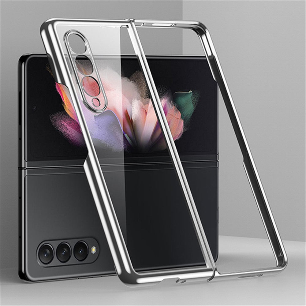 For Samsung Galaxy Z Fold4 5G Electroplating PC Phone Cover Slim Transparent Mobile Phone Back Case