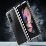 For Samsung Galaxy Z Fold4 5G Electroplating Folding Phone Case Side Hinge Protection Transparent PC Cover