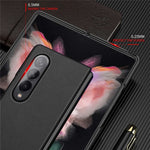 For Samsung Galaxy Z Fold4 5G Anti-drop Cross Texture Phone Case Rubberized PU Leather Coated PC Wear-resistant Phone Cover Shell