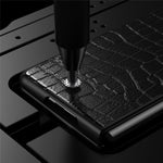 For Samsung Galaxy Z Fold4 5G Anti-Scratch Crocodile Texture PU Leather Coated Hard PC Phone Back Cover Case