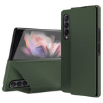 For Samsung Galaxy Z Fold4 5G Aramid Fiber Texture PU Leather Stand Case Magnetic Auto-Closure Folio Flip Phone Cover