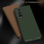 For Samsung Galaxy Z Fold4 5G Aramid Fiber Texture PU Leather Stand Case Magnetic Auto-Closure Folio Flip Phone Cover