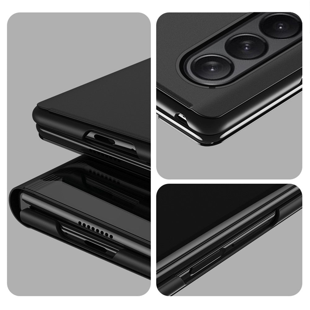 Til Samsung Galaxy Z Fold4 5G Flip Lædercover med Stativ Fuld Kropsbeskyttende Telefonetui