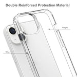 TPU kofanger akryl bagcover til iPhone 14 6.1 tommer, gennemsigtigt stødsikkert mobiltelefonetui