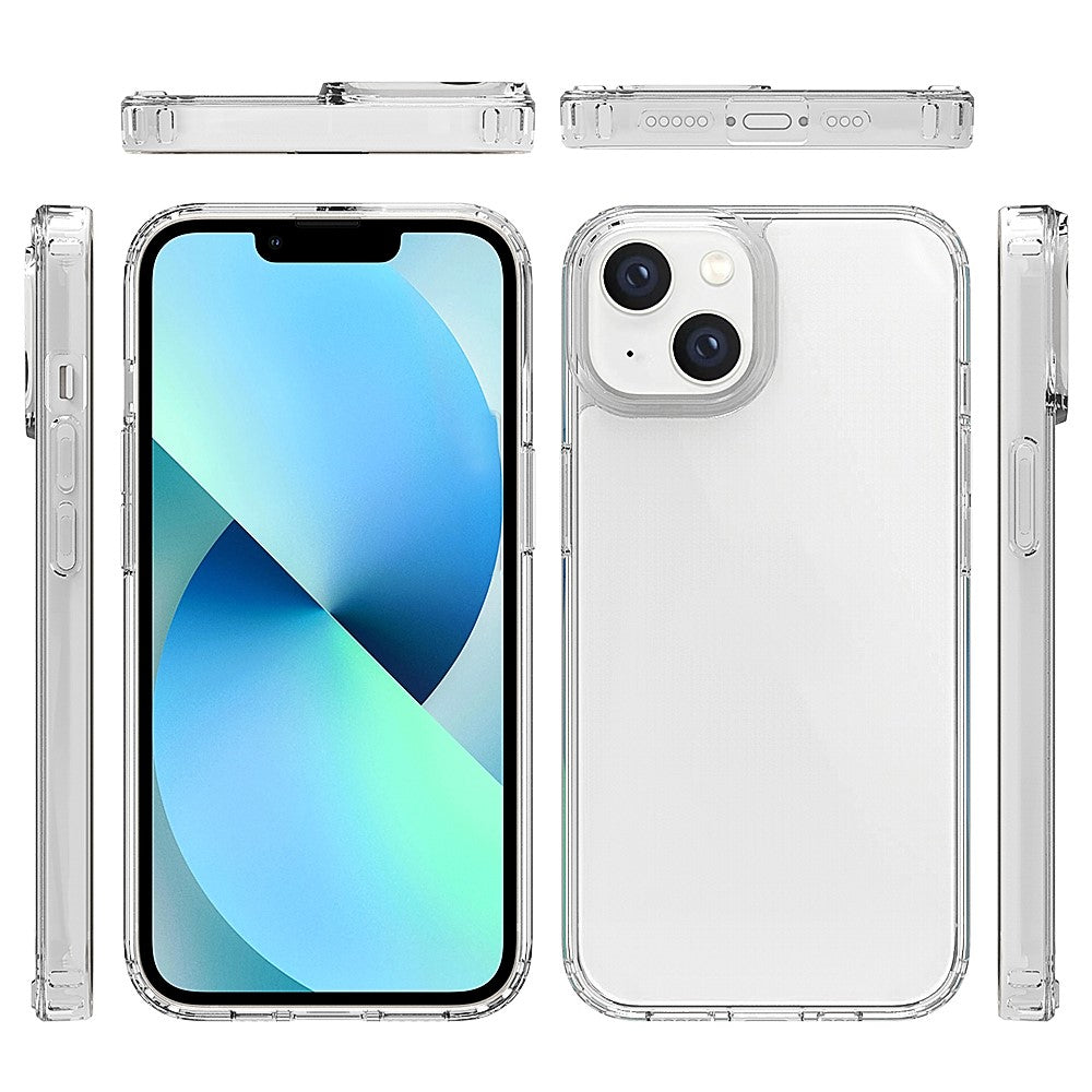 TPU kofanger akryl bagcover til iPhone 14 6.1 tommer, gennemsigtigt stødsikkert mobiltelefonetui