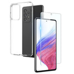 NORTHJO til Samsung Galaxy A53 5G Superklart TPU telefoncover med skærmbeskytter i hærdet glas