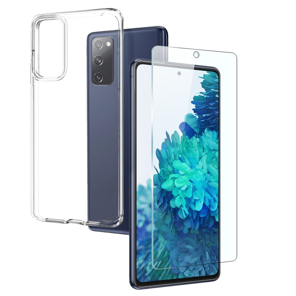 NORTHJO För Samsung Galaxy S20 FE 4G / 5G / 2022 / S20 Lite TPU Genomskinligt mobilskal med 9H Hårdhet Härdat Glas Skärmskydd