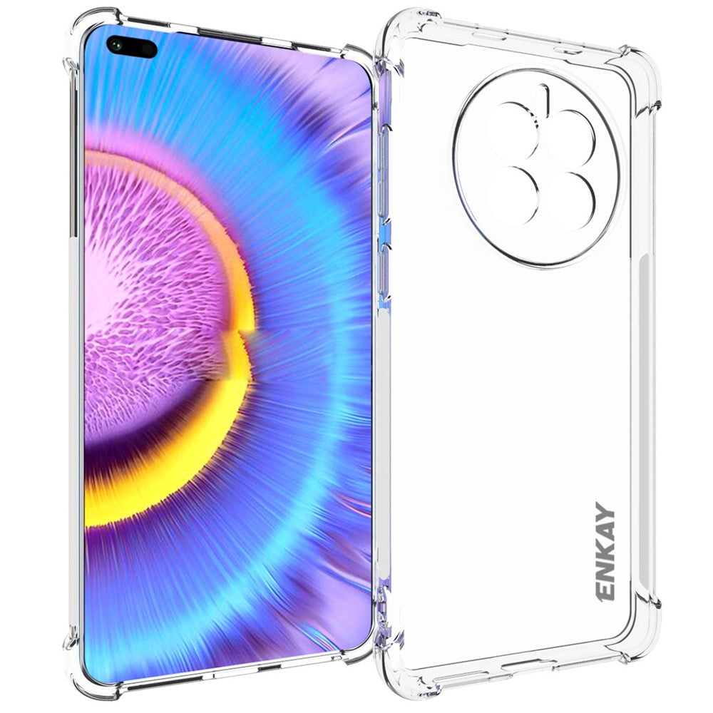 ENKAY HAT PRINCE För Huawei Mate 50 Förtjockade Hörn TPU-skal Anti-fall Genomskinligt mobilskal med Halkfri Kant