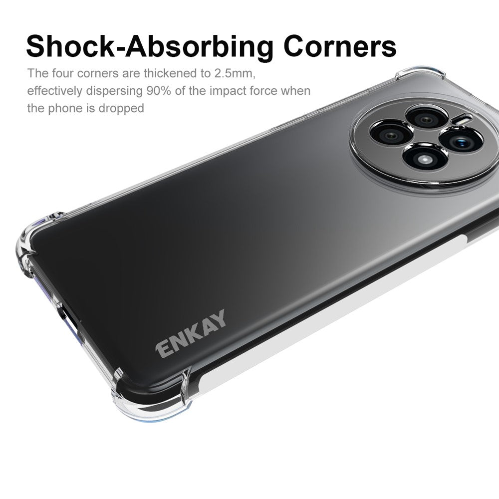 ENKAY HAT PRINCE För Huawei Mate 50 Förtjockade Hörn TPU-skal Anti-fall Genomskinligt mobilskal med Halkfri Kant