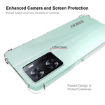 ENKAY HAT PRINCE etui til Oppo A57 4G / A57s 4G med skridsikker stribet kant, gennemsigtigt TPU-cover, fortykkede hjørner og stødbeskyttelse