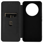 Xiaomi 12S Ultra 5G Magnetisk Kolfibertextur mobilskal Stativ Reptåligt PU-läderfodral med Kortplats