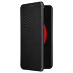 Xiaomi 12S Ultra 5G Magnetisk Kolfibertextur mobilskal Stativ Reptåligt PU-läderfodral med Kortplats