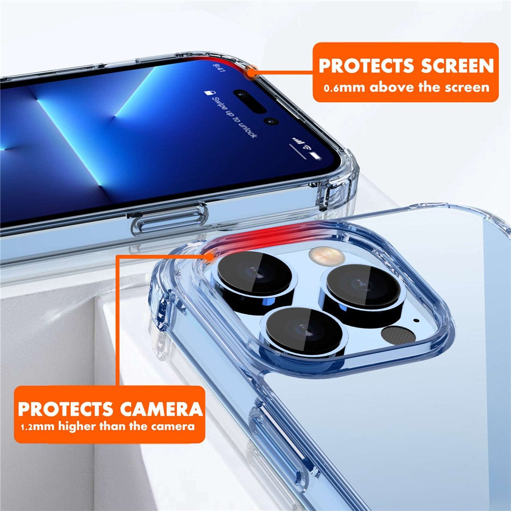 IPAKY For iPhone 14 Pro Max 6.7 inch Ultra Slim Drop-proof Phone Case Anti-scratch Hard PC TPU Frame Back Cover