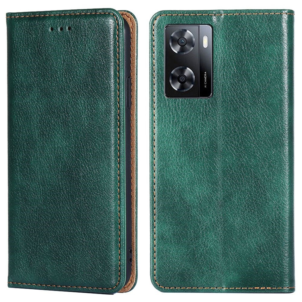 Magnetic Auto Closure Leather Phone Case for Oppo A57 4G / A57s 4G, Foldable Stand Wallet All-round Protective Shell