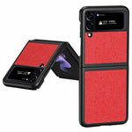 For Samsung Galaxy Z Flip4 5G Anti-Drop Phone Case Litchi Texture PU Leather Coated PC Protective Back Cover