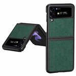 For Samsung Galaxy Z Flip4 5G Anti-Drop Phone Case Litchi Texture PU Leather Coated PC Protective Back Cover