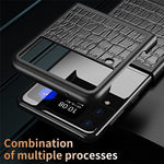 For Samsung Galaxy Z Flip4 5G Anti-Scratch Drop-Proof Phone Case Crocodile Texture PU Leather Coated Hard PC Back Cover