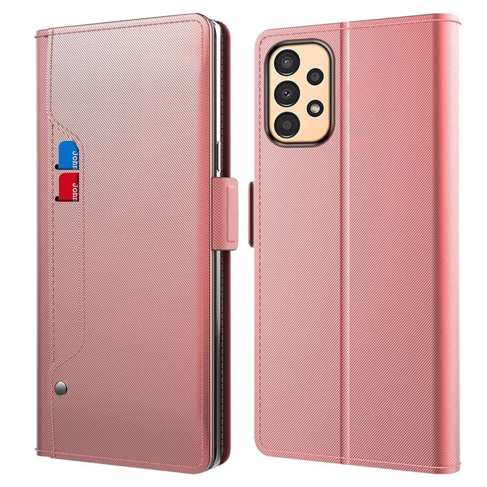 Til Samsung Galaxy A13 4G Makeup Spejl PU Lædercover Pung Etui Kortlomme Magnetisk Lukning Flip Cover