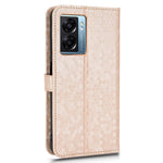 Realme Narzo 50 5G / V23 5G / Oppo A57 (2022) 5G / A77 5G / OnePlus Nord N300 5G Mobilmobilfodral med tryckt prickmönster PU-läderplånbok i läder, stativ, Folio-fodral