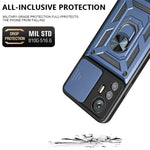 For Xiaomi 12 Lite 5G Slide Camera Protection Phone Case Kickstand PC + TPU Hybrid Mobile Phone Cover