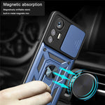For Xiaomi 12 Lite 5G Slide Camera Protection Phone Case Kickstand PC + TPU Hybrid Mobile Phone Cover