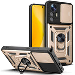 For Xiaomi 12 Lite 5G Slide Camera Protection Phone Case Kickstand PC + TPU Hybrid Mobile Phone Cover