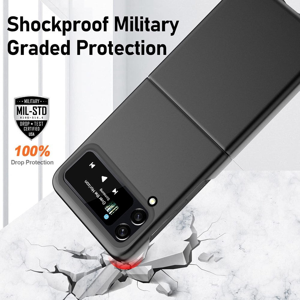For Samsung Galaxy Z Flip4 5G Hard PC Phone Case Rubberized Anti-fingerprint Anti-scratch Flipping Cover