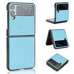 For Samsung Galaxy Z Flip4 5G Anti-wear Litchi Texture PU Leather Coated PC Case Drop-proof Cell Phone Cover